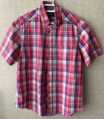 Mens M&S Blue Harbour Short Sleeved Cotton Shirt M 38-40 Excellent Condition