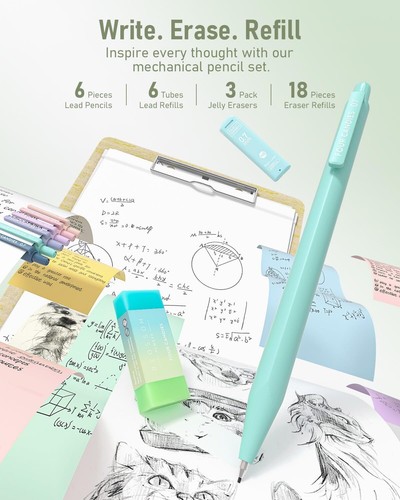 39 PCS School Supplies w/Pen Case, 12 Pastel Highlighters, 5 Gel Pens - Picture 5 of 7