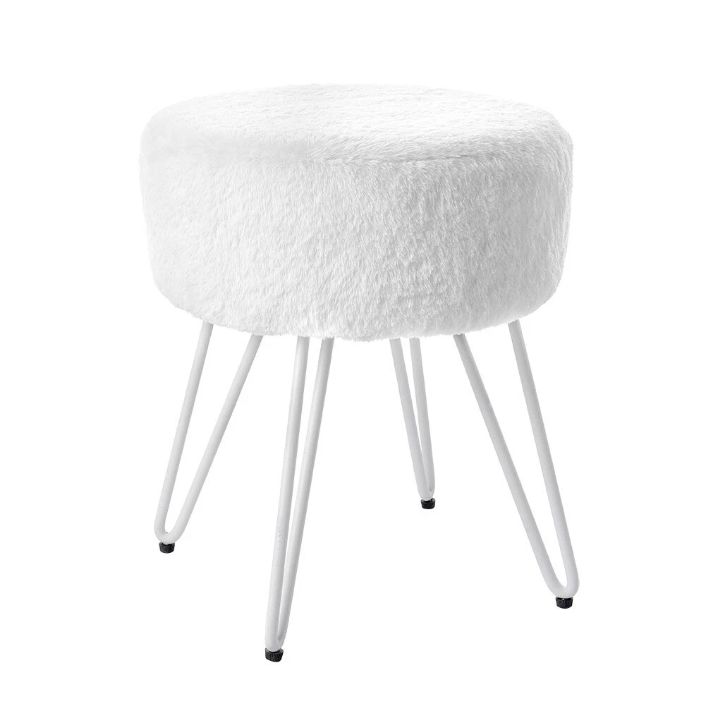 Black fluffy vanity chair outlet