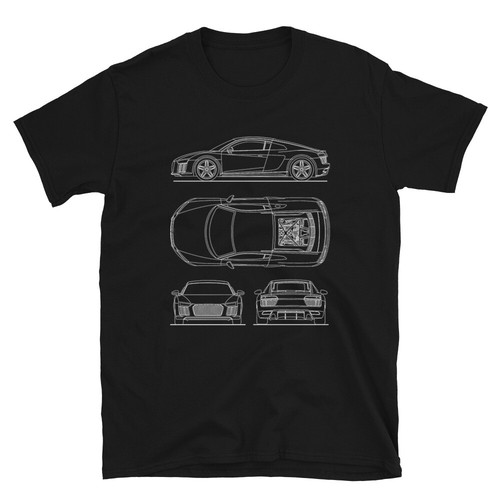 RS Sports Car Blueprint Herren T-Shirt - Rennwagen Quattro Automotive Shirt für Männer - Bild 1 von 3