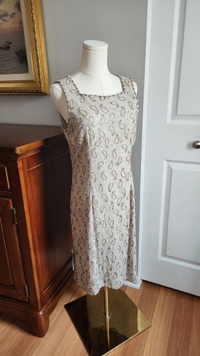 Vintage Jacobson's Phoebe Größe 10 Perlen Paisley hellbraun formell Cocktailkleid - Bild 5 von 11