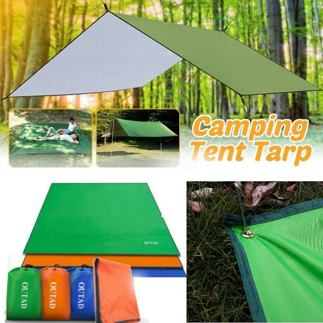 Waterproof Tent Tarp Rain Sun Shade Hammock Shelter Camping Picnic Pad Mat UK