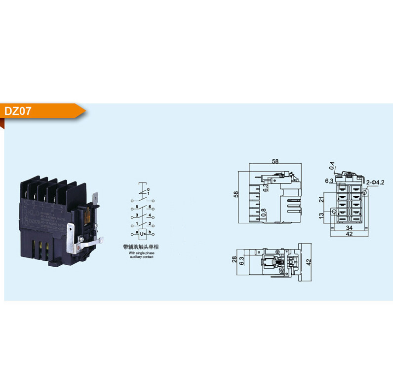 Elektrisch Component DZ07B DKLD 230V Relais Met 3 Sluitcontacten - 8 Pins Eenfasig Relais Voor Industriële Toepassingen AC-3 16A