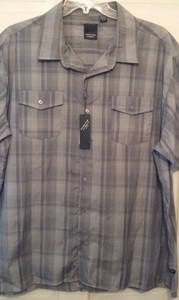 Mens-Shirt-Gray-Sahara-Club-Textured-Fabric-Pockets-Side-Slits-at-Hem-S-S-NWT-4X