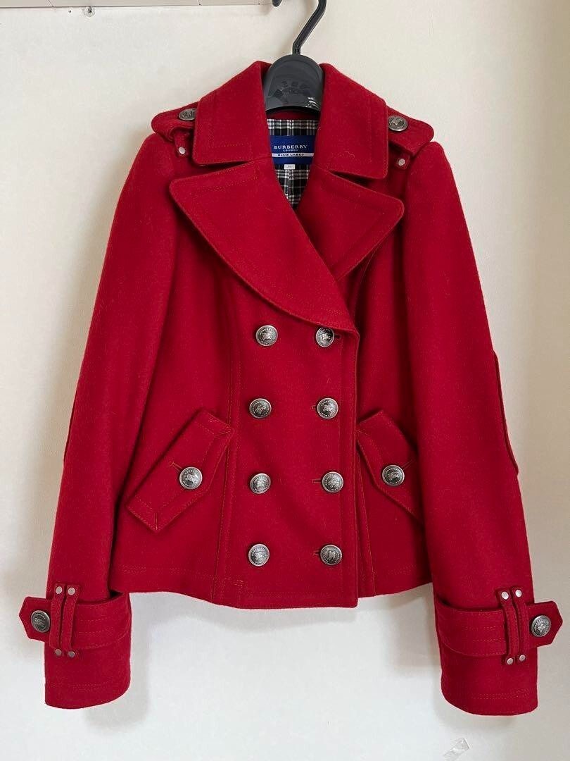 BURBERRY BLUE LABEL Woman's wool coat Red Size 36/US:XS