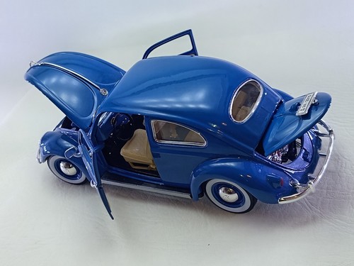 BURAGO 1/18 - VOLKSWAGEN KAFER BEETLE 1955 IN BLUE - EXCELLENT CONDITION - Picture 11 of 18