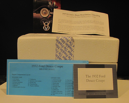 Ford Deuce 1932 cupé - Franklin como nuevo 1:24 negro con documentos originales, folleto - Imagen 7 de 21