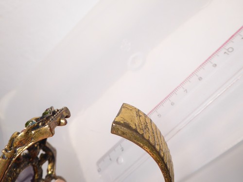 Konvolut Modeschmuck Metall goldfarben Armreifen Collier riesige Creolen Strass - Bild 13 von 23