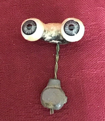 Par de ojos antiguos de muñeca alemana de vidrio azul sobre basculante - Imagen 1 de 4