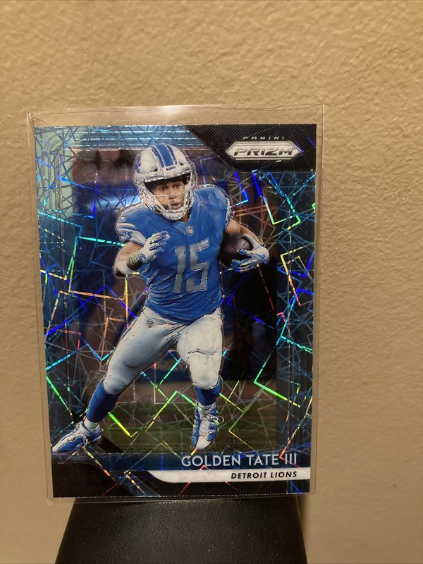2018 Panini Prizm Blue Lazer Prizm Golden Tate lll Detroit Lions #134