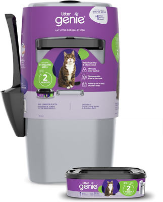 #ad Standard Pail Silver Cat Litter Box Waste Disposal System for Odor Contro...