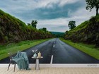 3D Tree Mountain Road Grass Self-adhesive Removeable Wallpaper Wall Mural1 1203