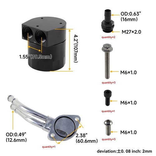 Performance Baffled Oil Catch Can for Ford Super Duty 6.7 Power Stroke 2011-2016 - Picture 4 of 11