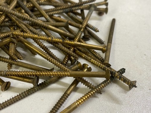 Brass Counterunk Screws 2" x 4 Nettlefolds GKN Slotted Head Lot of 144 - Picture 12 of 24