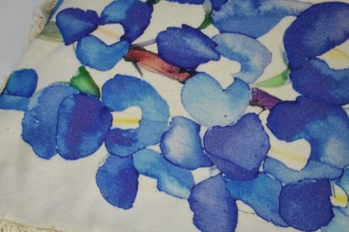 Cotton Curls Bluebonnet Fringe Throw Pillow Bedding Decor Floral Design - Afbeelding 2 van 4