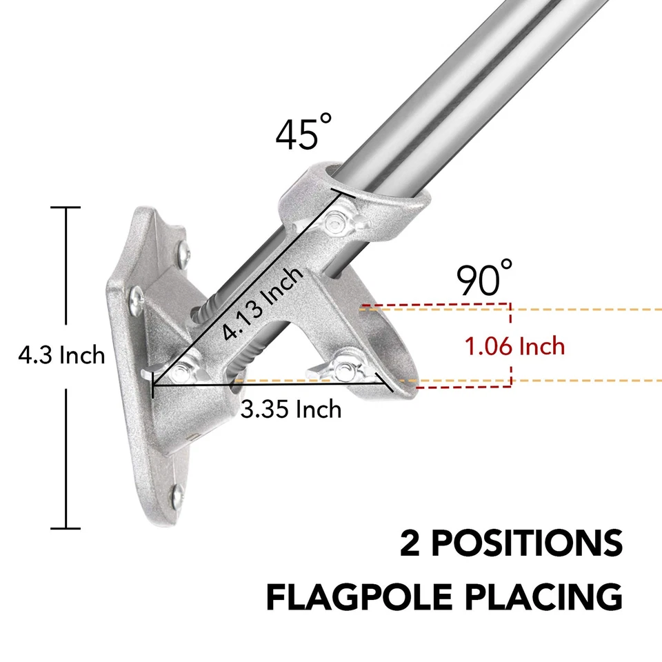 Poste de bandera para casa con bandera americana 3x5, poste de bandera de montaje en pared de 6 pies con Br... Foto 3 de 4