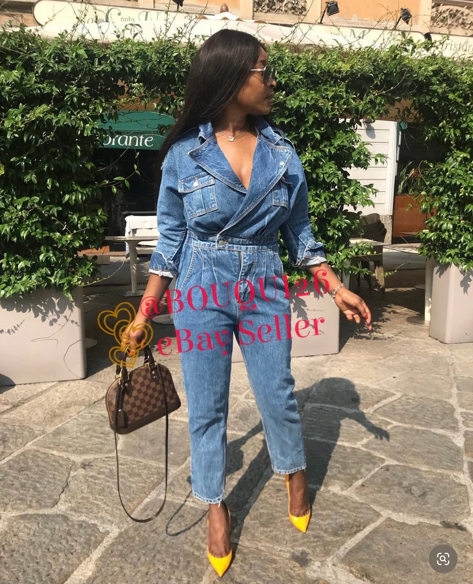 Light blue denim jumpsuit