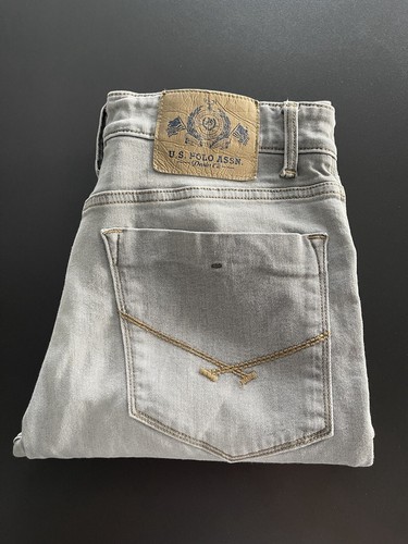 US POLO ASSN Denim Jeans Mens Size W30 L26 Blue Distressed REGALLO SKINNY USPA - Picture 3 of 19