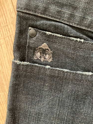 RARE BLACK EVISU X GOLD SIGN JEANS IN VG CONDITION W32 L33.5 - Picture 7 of 18