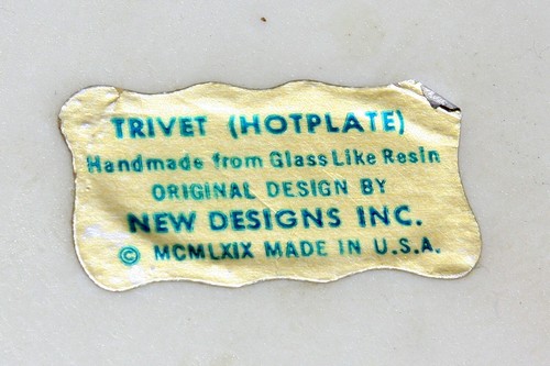 Vintage fabelhafte Las Vegas US Penny Untersetzer Kochplatte handgefertigt oval Fuß 7 1/2" - Bild 4 von 5