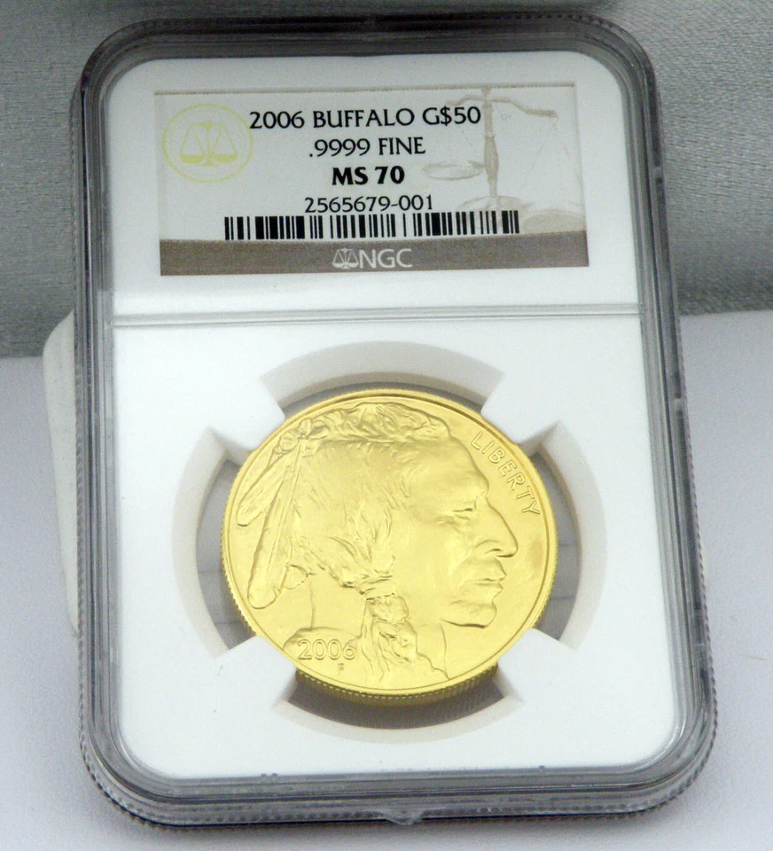 2006 Gold Buffalo $50 .9999 Fine Gold "FIRST YEAR OF ISSUE" - NGC MS70  - Image 2 of 4