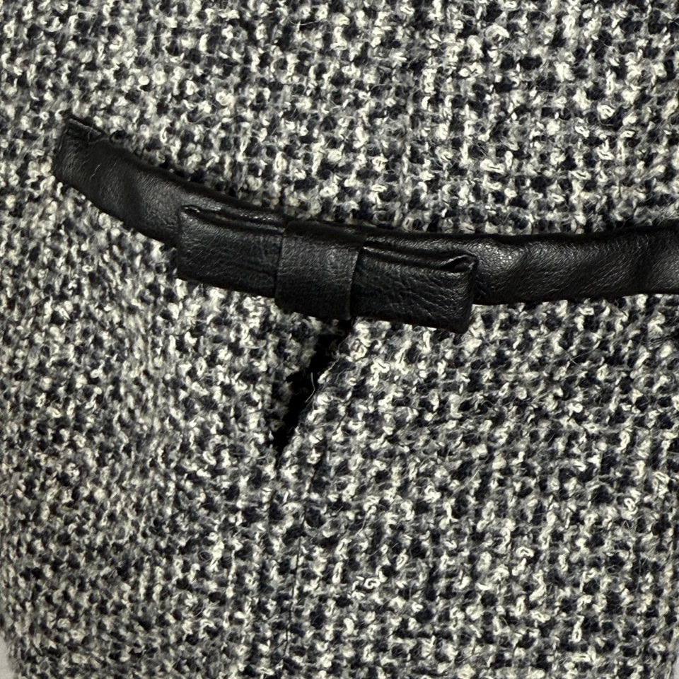 Conjunto de traje de esquina informal vintage para mujer M gris a cuadros lana blazer falda chaqueta Foto 4 de 4