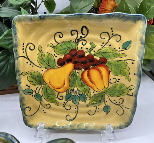 Juego de tetera de 2 tazas y platos de té de cosecha dorada pintada a mano - Imagen 3 de 12