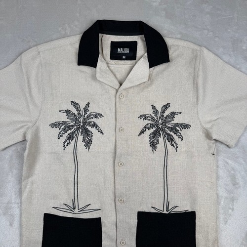 NWOT Malibu Beach Club Men's M Shirt Tropical Clothing Button Up Short Sleeve - Picture 2 of 10