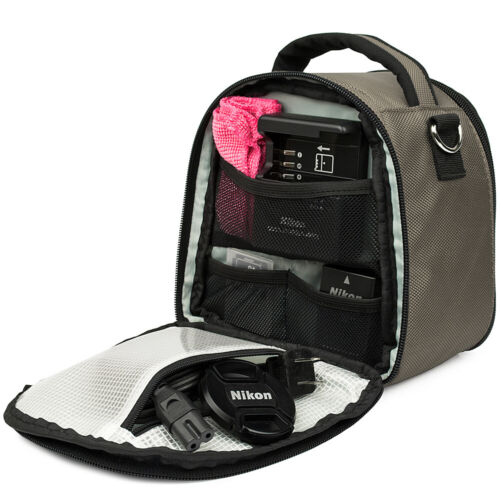Portable Grey Nylon DSLR Camera Carry Case Shoulder Bag For Canon / Nikon / Sony - Picture 7 of 9