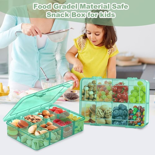 2er Set Snackbox Behälter geteilt Snackbox verstellbar 8 Fächer - Bild 8 von 8
