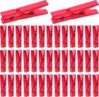 100 Pieces 3.4 cm Mini Plastic Clothespins Clips Red Plated Small Clothes Pin...