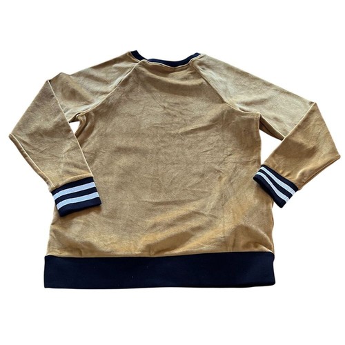 Tea Collection Gold Black Velour Sweatshirt Girls Size 14 Pullover - Picture 2 of 9