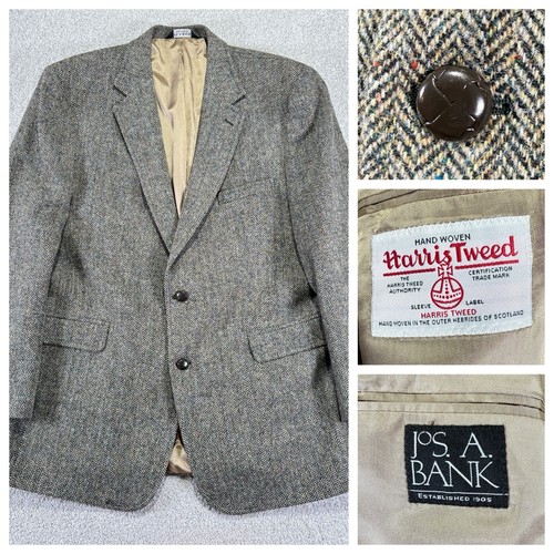 Mens Jos A Bank x Harris Tweed Speckled Herringbone Blazer 46 L