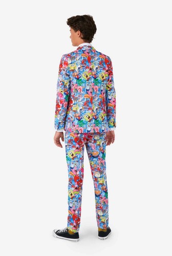 Opposuits Spongebob SquarePants Frenzy Suit Blazer Pants Tie Size 10Y Youth - Picture 10 of 11