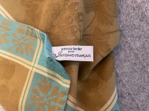 PRIMROSE BORDIER Le Jacquard Francais Tea Towel in Tan & Teal Rooster - Picture 2 of 7