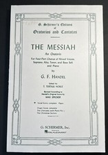 The Messiah an Oratorio by GF Handel Vintage 1912 Paperback G Schirmer Edition
