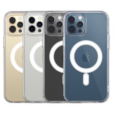 For iPhone 12/13/14/15/16 Magnetic Charging Transparent Phone Case Tempered Film