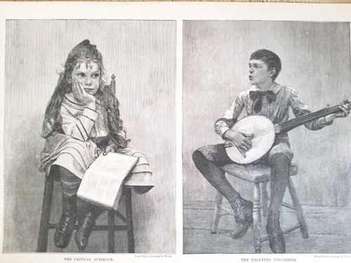 KRITISCHES PUBLIKUM/TALENTIERTER DARSTELLER. 1885 HARPER'S 11" x 8" GRAVURDRUCK * 85 - Bild 2 von 3