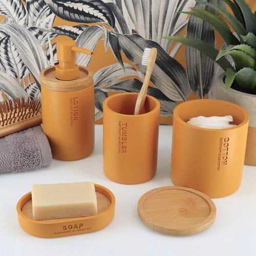 Bathroom Accessories with Natural Accents, Modern 6-piece Set - Picture 396 of 471