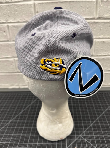 LSU Tigers Zephyr Youth Fitted Gray & Purple w/ gold Embroidered Hat Stretch - Picture 3 of 5