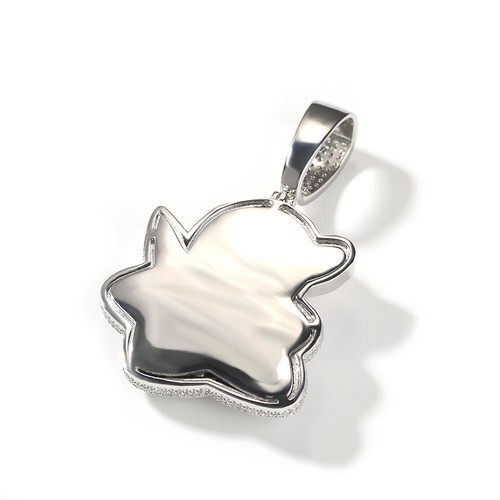 Cartoon Bear Hiphop Jewelry Gold Filled Pave Zircon Pendant Necklace Rapper Gift - Picture 8 of 15