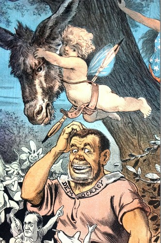Political FAIRIES Flying Around IRISHMAN as DEMOCRACY 1884 John LOGAN ROOSEVELT - Picture 9 of 12