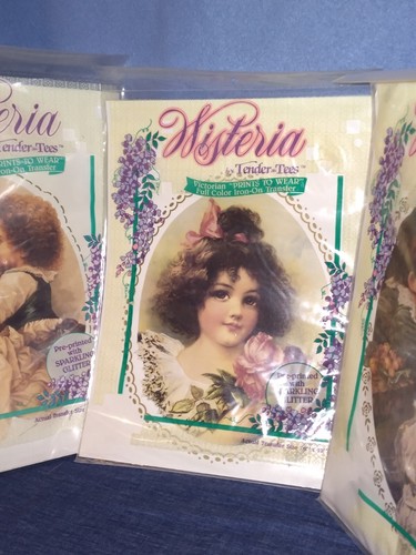 Impresiones victorianas de glicinia vintage hierro en transferencia 9"x12" 1991 inocencia secreta - Imagen 3 de 5