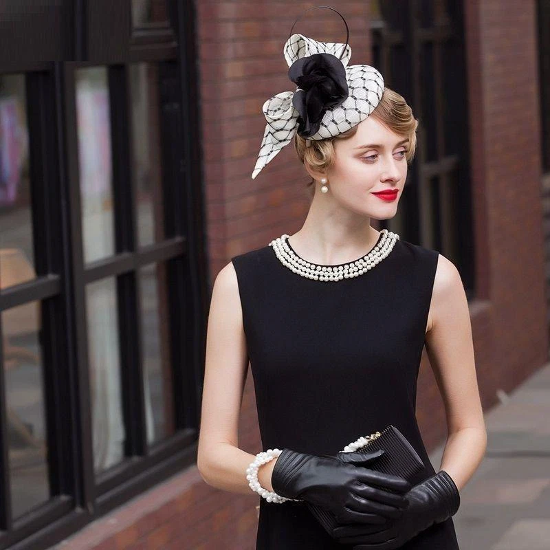 Mujer Kentucky Derby Iglesia Boda Noble Vestido Lino Pluma Sinamay Sombrero W782 Foto 4 de 4