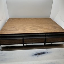 Vtg Walmart Cassette Tape Faux Wood Grain Storage Case Holder 3 Drawer 42 Tapes