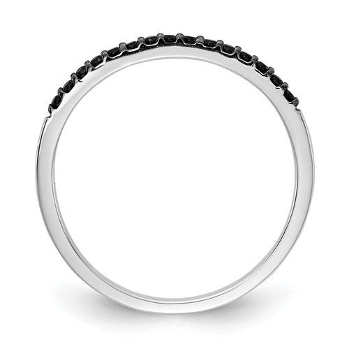 10K White Gold 0.12 Ct Black Diamond Band Ring Gift for Women Size 6.75 0.88g - Picture 2 of 5