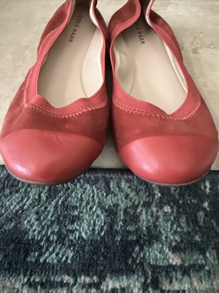 Cole haan elbridge leather ballet flats sale