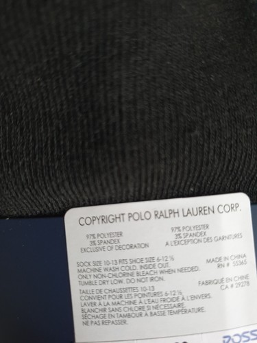 Polo Ralph Lauren 6pk Classic Sport socks 6 pack quarter socks Red Black 6-12 - Picture 5 of 18