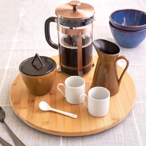 Rotating Board Round Wooden Tray Lazy Susan Turntable Solid Pizza Serving Board - Picture 6 of 16