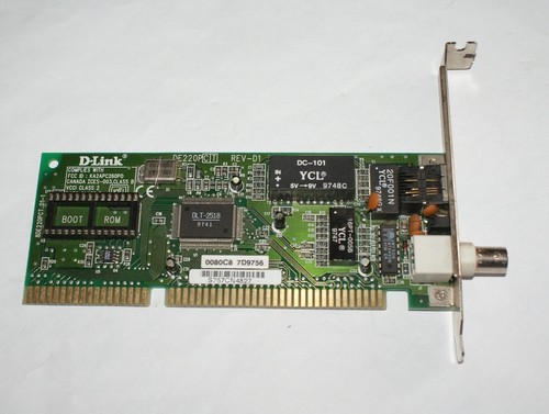 D-Link DE220P ISA 10mb Ethernet/BNC Network Card - Picture 1 of 3